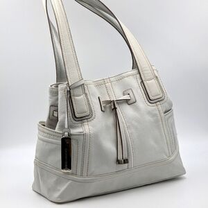 Tignanello Bone & Silver Leather Bag